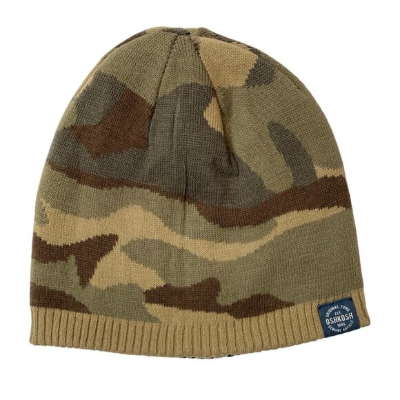OSH KOSH Boy's Reversible Beanie Toboggan Hat Camouflage Navy Thermal One Size‎ - Picture 1 of 7